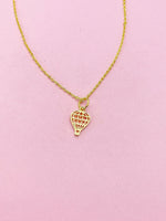 Gold Hot Air Balloon Necklace, N2341