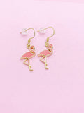 Gold Flamingo Charm Earrings, AN2696