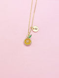 Silver or Gold Cubic Zirconia Orange Slice Necklace, Birthday Gift, N5592