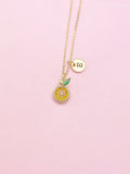 Silver or Gold Cubic Zirconia Orange Slice Necklace, Birthday Gift, N5592