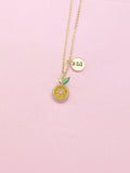 Silver or Gold Cubic Zirconia Orange Slice Necklace, Birthday Gift, N5592