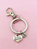 Silver Granddaughter Keychain, Necklace Bracelet in Option, Granddaughter Gifts,