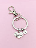 Silver Granddaughter Keychain, Necklace Bracelet in Option, Granddaughter Gifts,