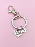 Silver Granddaughter Keychain, Necklace Bracelet in Option, Granddaughter Gifts,