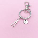 Architect Compass Keychain, Initial Charm, Graduation Gift, H2265