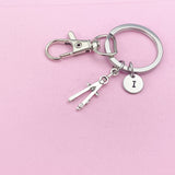 Architect Compass Keychain, Initial Charm, Graduation Gift, H2265
