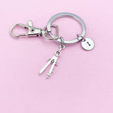 Architect Compass Keychain Pencil Compass Charm Architect Graduate Gift, AN2265