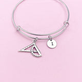 Protractor Triangle Ruler Bracelet, Necklace Keychain in Option, Architect Gifts, AN767