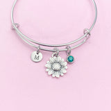 Sunflower Charm Bracelet in Silver, N1867