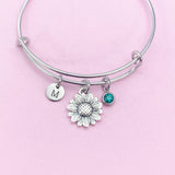 Sunflower Charm Bracelet in Silver, N1867