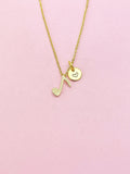 Music Necklace, Gold Music Melody Charm, Music Gifts, Dainty Delicate Minimal Gift, AN5465