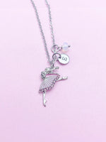 Silver Ballet Girl Dance Charm Necklace, Dance Ballet School Gift, Ballet Gift, N2131