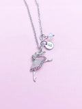Silver Ballet Girl Dance Charm Necklace, Dance Ballet School Gift, Ballet Gift, N2131