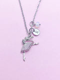 Silver Ballet Girl Dance Charm Necklace, Dance Ballet School Gift, Ballet Gift, N2131