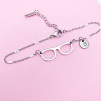 Silver Eyeglasses Charm Bracelet, AN1413