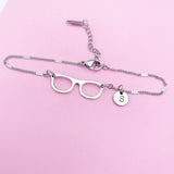 Silver Eyeglasses Charm Bracelet, AN1413