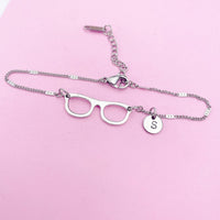 Silver Eyeglasses Charm Bracelet, AN1413
