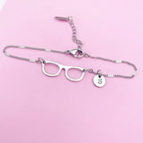 Silver Eyeglasses Charm Bracelet, AN1413