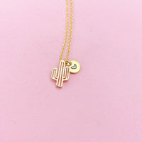 Cactus Necklace in Gold or Silver Option, Mini Cacti, N5595