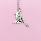 Silver Cardinal Charm Necklace, FN1022