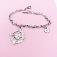 Silver Compass Bracelet, N1123D