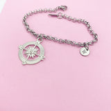 Silver Compass Bracelet, N1123D