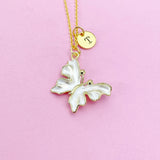 Butterfly Necklace, Gold Beautiful White Butterfly Necklace, Mom Gift, Birthday Gift, N5174A