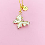 Butterfly Necklace, Gold Beautiful White Butterfly Necklace, Mom Gift, Birthday Gift, N5174A