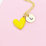 Yellow Heart Necklace, Personalized Birthday Gift, N4316