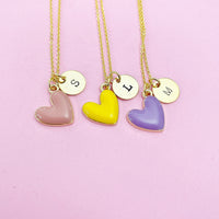 Gold Heart Charm Necklace, Girlfriends Gift, AN4316