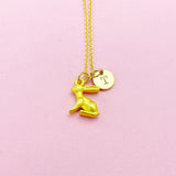 Gold Cute Rabbit Charm Necklace, N5489