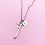 Silver Otoscope Charm Necklace, Initial Personalized Doctor Gift