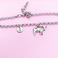 Silver Cow Charm Bracelet, N2631