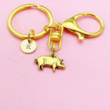 Gold or Silver Pig Charm Keychain, AN1121