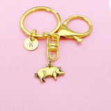 Gold or Silver Pig Charm Keychain, AN1121