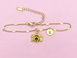 Gold Camera Charm Bracelet, Photography Student Gift, B46G