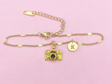 Gold Camera Charm Bracelet, Photography Student Gift, B46G