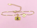 Gold Camera Charm Bracelet, Photography Student Gift, AN3948