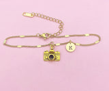 Gold Camera Charm Bracelet, Photography Student Gift, AN3948