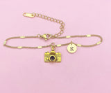 Gold Camera Charm Bracelet, Photography Student Gift, B46G