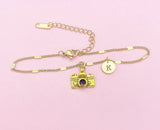 Gold Camera Charm Bracelet, Photography Student Gift, B46G