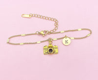 Gold Camera Charm Bracelet, Photography Student Gift, AN3948