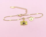 Gold Camera Charm Bracelet, Photography Student Gift, B46G