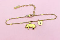 Gold or Silver Pig Charm Bracelet, BN1504