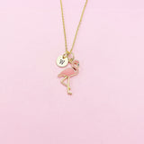 Gold Flamingo Charm Necklace, N2678