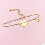 Gold Stepmom Bracelet, Stainless Steel Heart Bracelet, Stepmom Jewelry, Mother's Day Gift, Stepmother Gift, GD261
