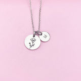 Silver Morning Glory Necklace, September Birthday Gift, Flower Jewelry Gift, AN3833