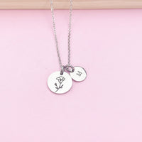 Silver Morning Glory Necklace, September Birthday Gift, Flower Jewelry Gift, AN3833