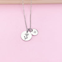 Silver Morning Glory Necklace, September Birthday Gift, Flower Jewelry Gift, AN3833