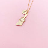 Brush Charm Necklace in Silver Gold Rose Gold in Option, Artist Gifts, Handyman Wife Gifts, Paint Brush, N1507F